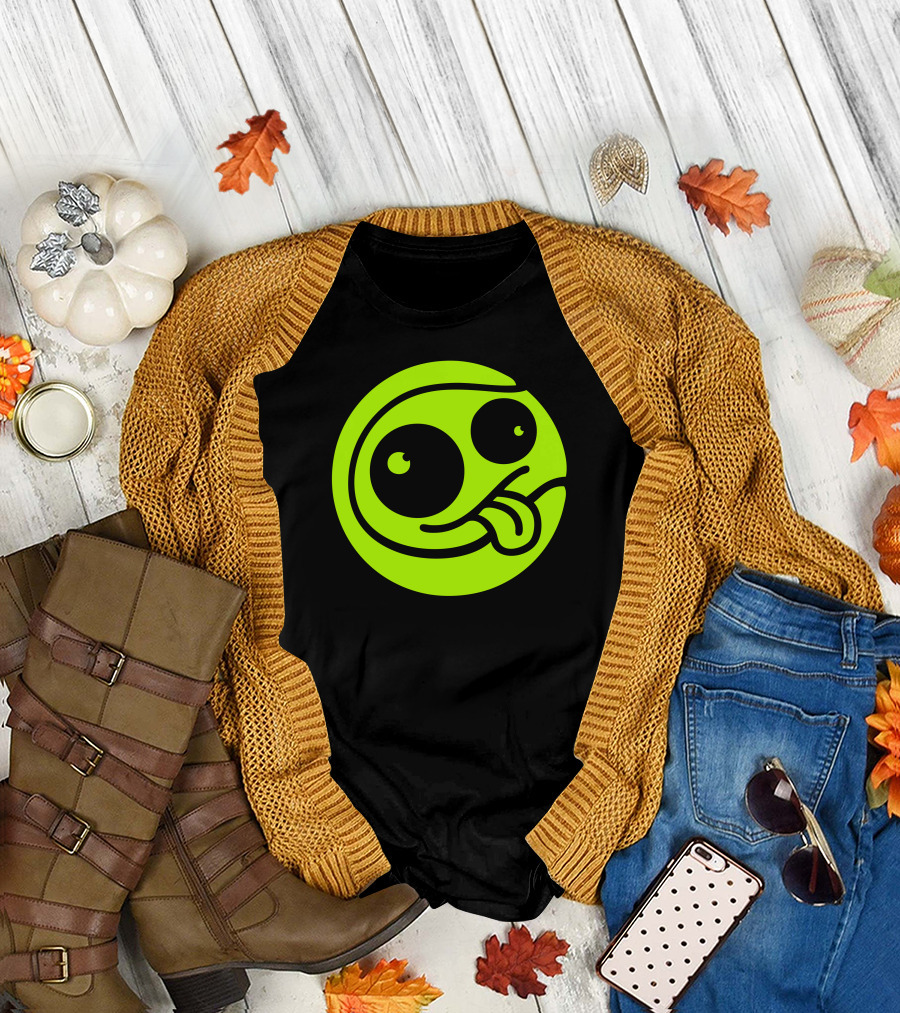 Crazy Tennis Ball Face with Tongue Out T-Shirt