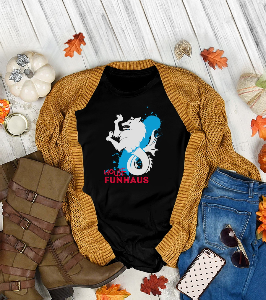 House Funhaus White Wolf Blue Splat T-Shirt