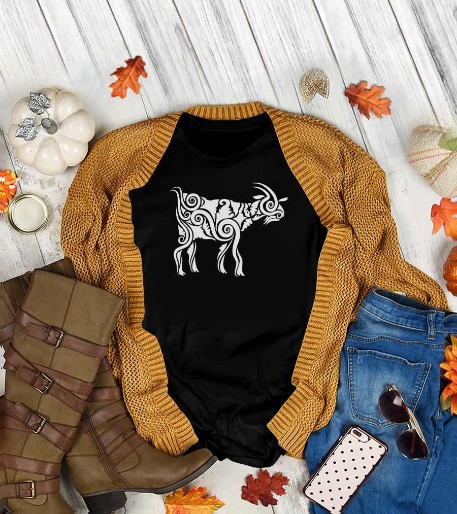 Goat Curl Ornament Decoration T-Shirt