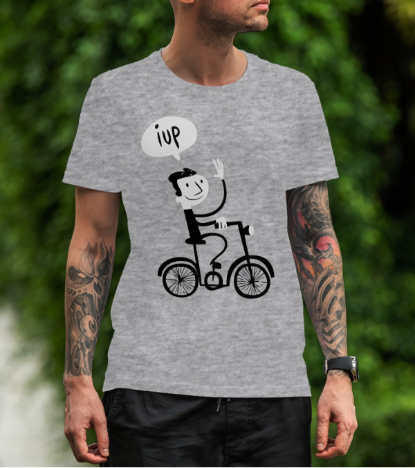 Iup Character On Bicycle Waving T-Shirt