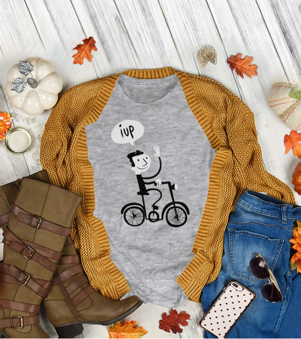 Iup Character On Bicycle Waving T-Shirt