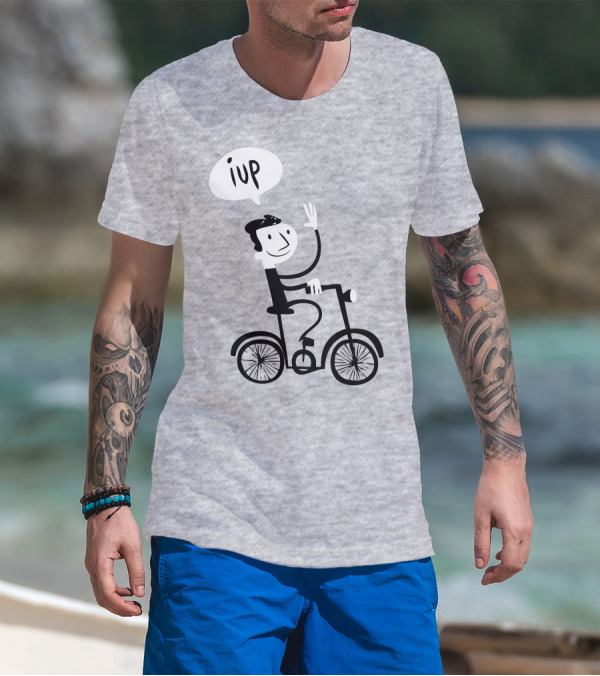 Iup Character On Bicycle Waving T-Shirt