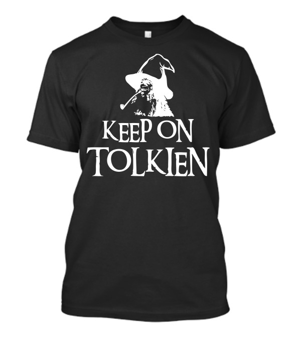 Keep On Tolkien Wizard Hat Smoking Pipe Motif T-Shirt