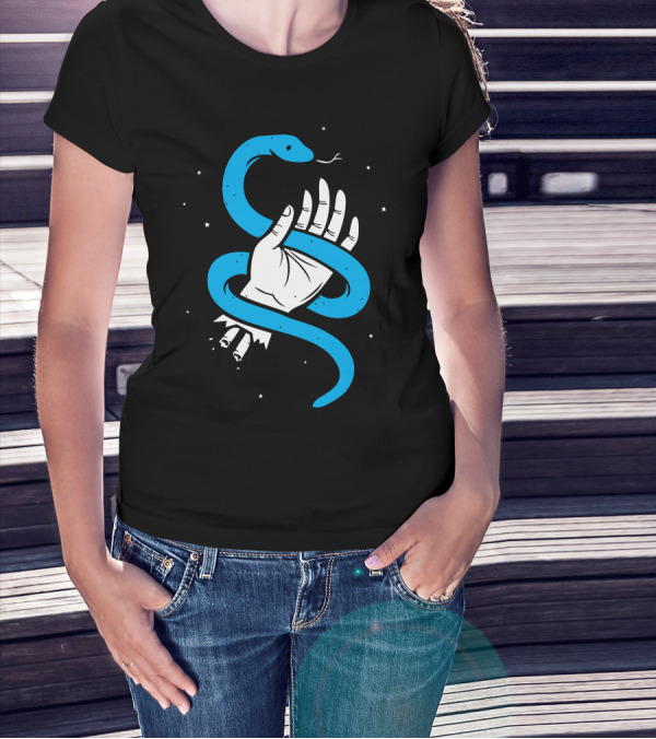 Keep Your Friends Close Blue Snake Hand T-Shirt