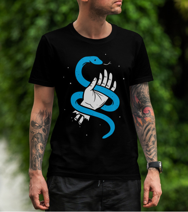 Keep Your Friends Close Blue Snake Hand T-Shirt