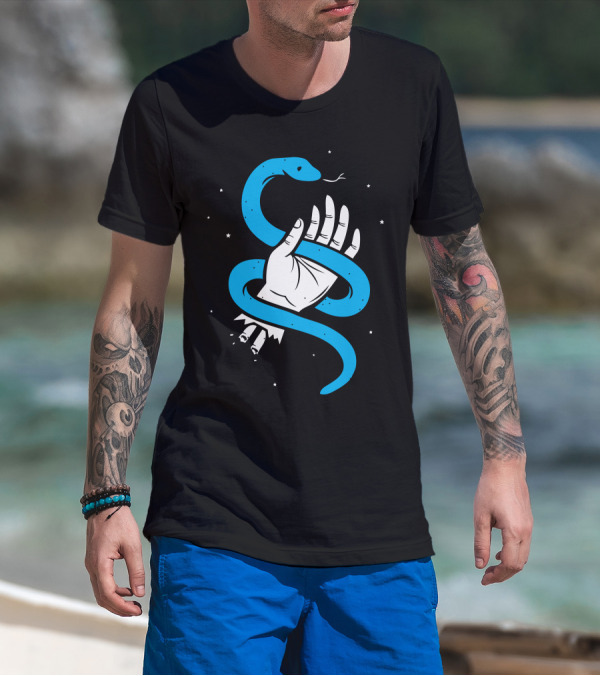 Keep Your Friends Close Blue Snake Hand T-Shirt