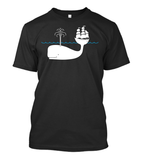 Moby In The Sea Sailing Whale Iconic Nautical Adventure T-Shirt