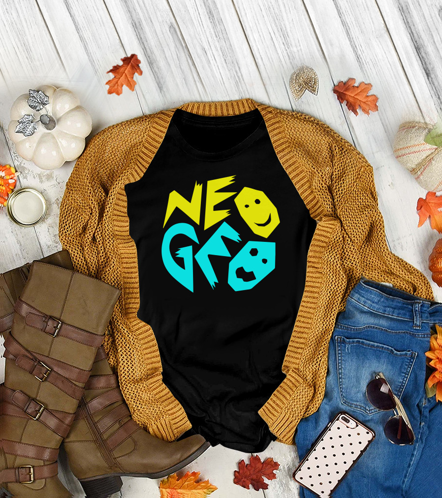 Neo Geo Classic Retro Gaming Logo with Smiling Faces T-Shirt