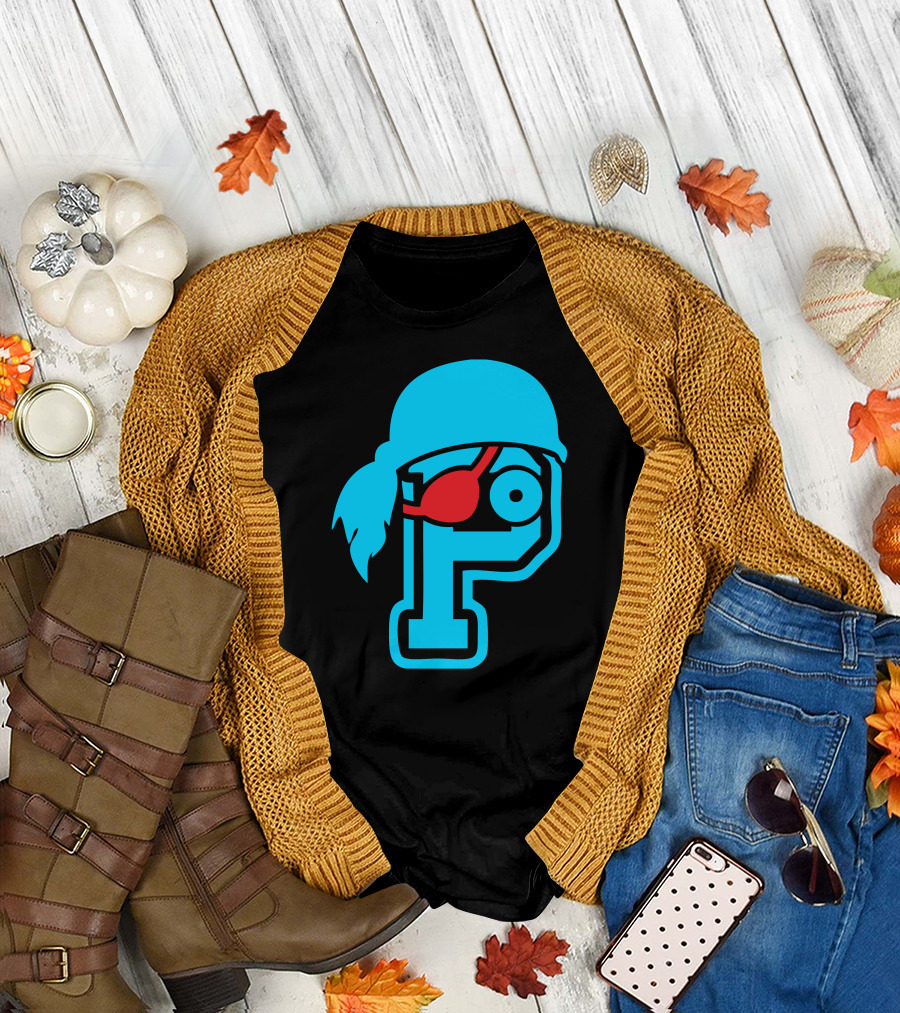 P For Pirate Eye Patch and Bandana T-Shirt
