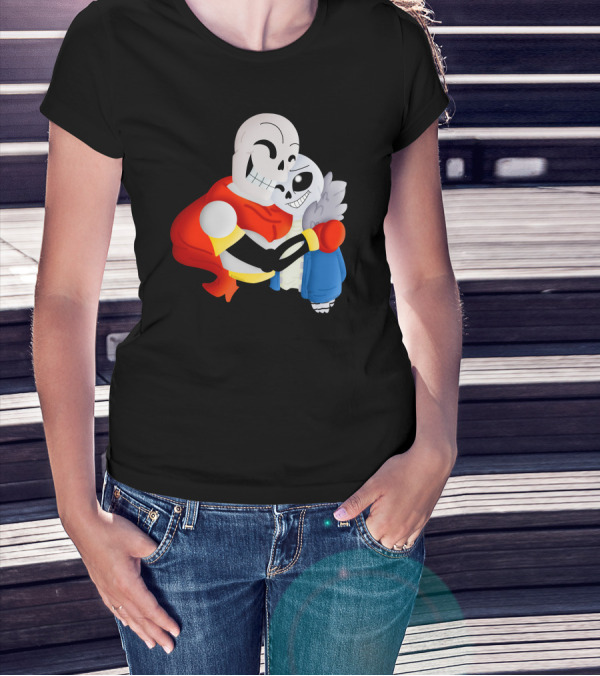 Papyrus And Sans Warm Hug Undertale Skeleton Brothers T-Shirt
