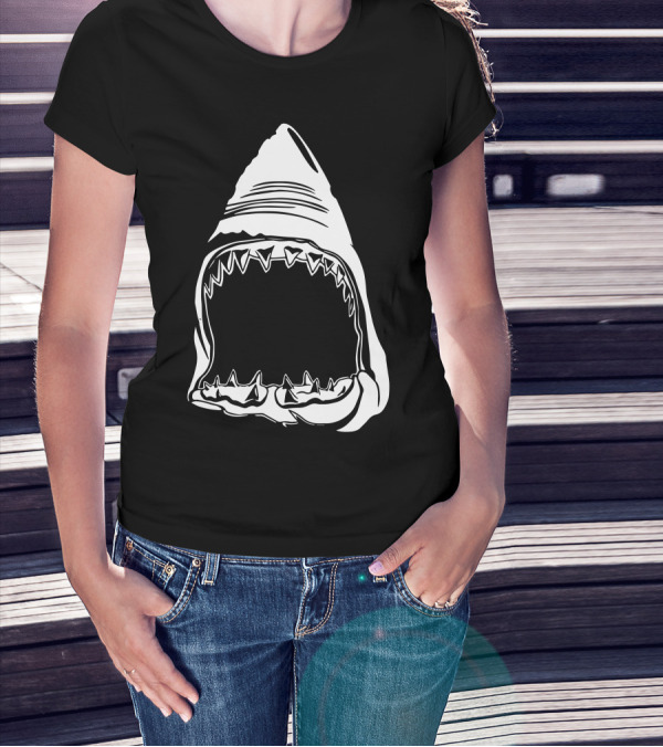 Shark Jaws Face Open Mouth T-Shirt