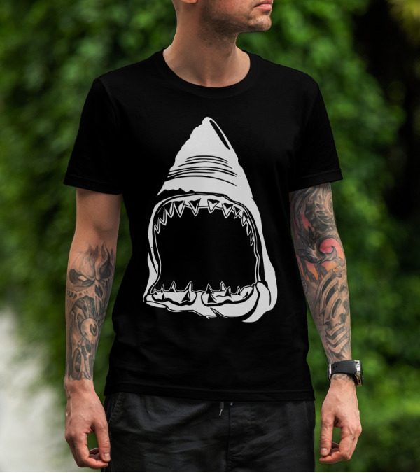 Shark Jaws Face Open Mouth T-Shirt