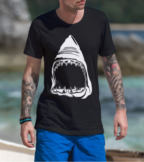 Shark Jaws Face Open Mouth T-Shirt