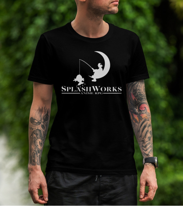 SplashWorks Anime RPG Moon Fishing Adventure T-Shirt