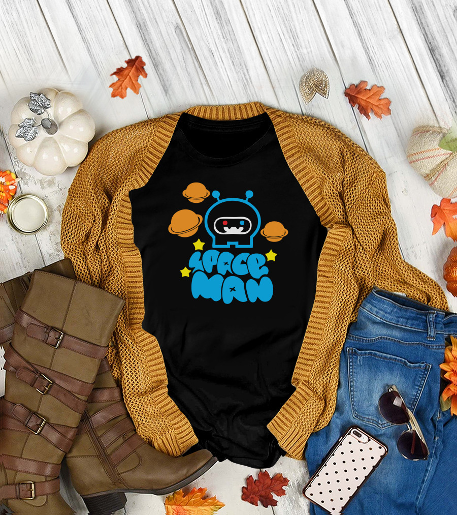 Space Man Cute Alien Planets T-Shirt