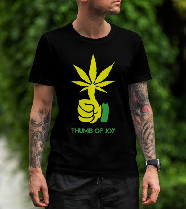 Thumb Of Joy Green Thumb Weed Leaf T-Shirt