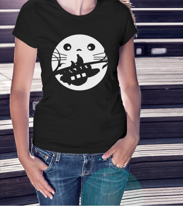 Walk This Way Totoro Catbus Silhouette Scene T-Shirt