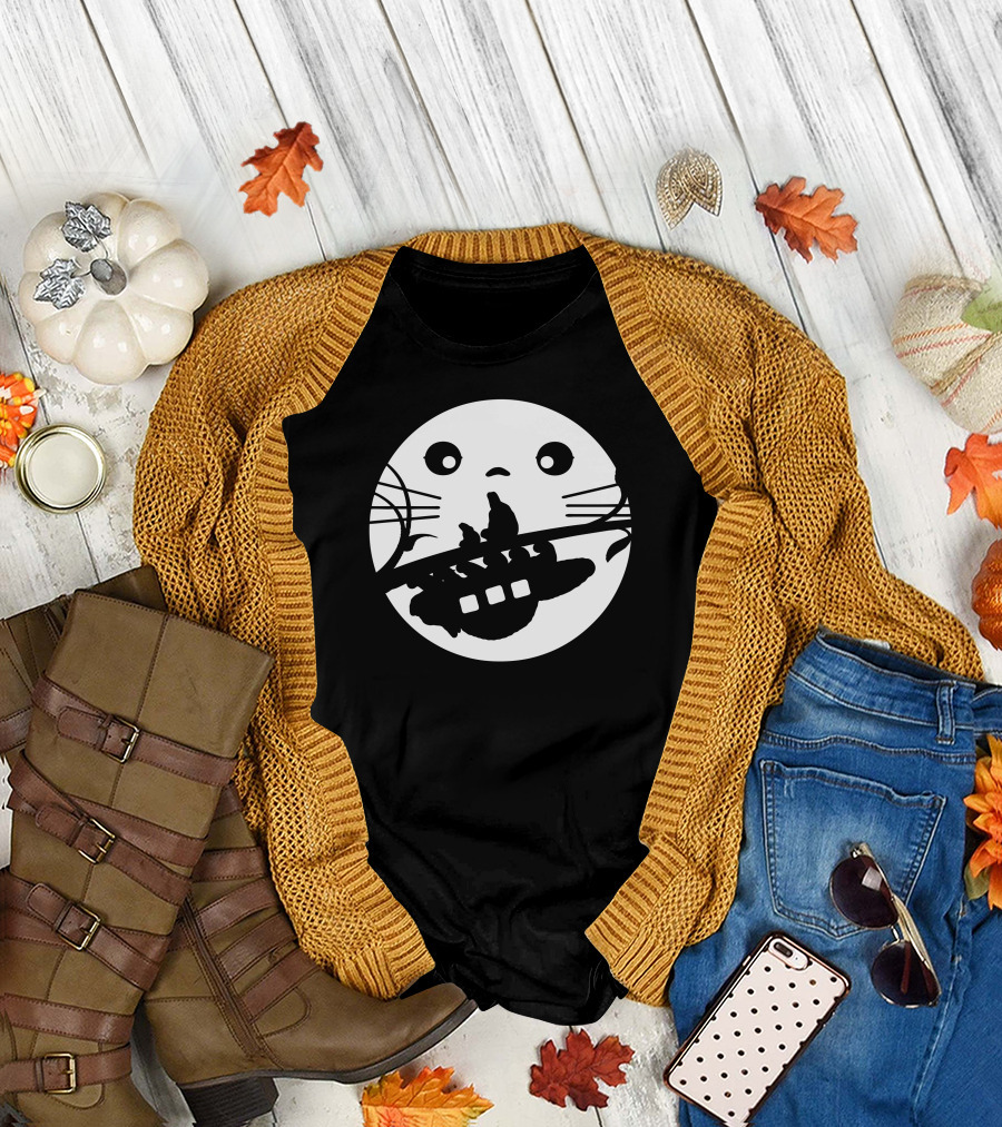Walk This Way Totoro Catbus Silhouette Scene T-Shirt