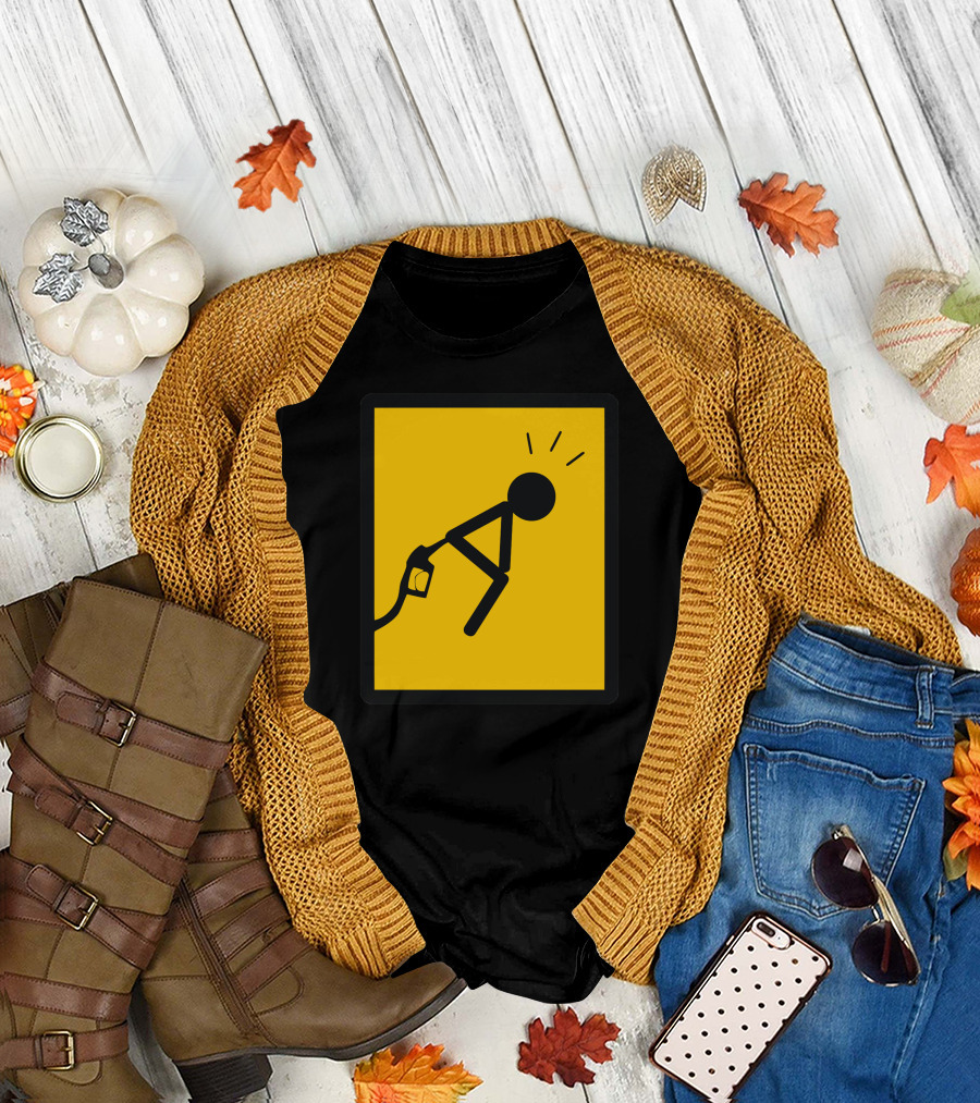 Add Fuel To Ass Stick Figure Humor T-Shirt