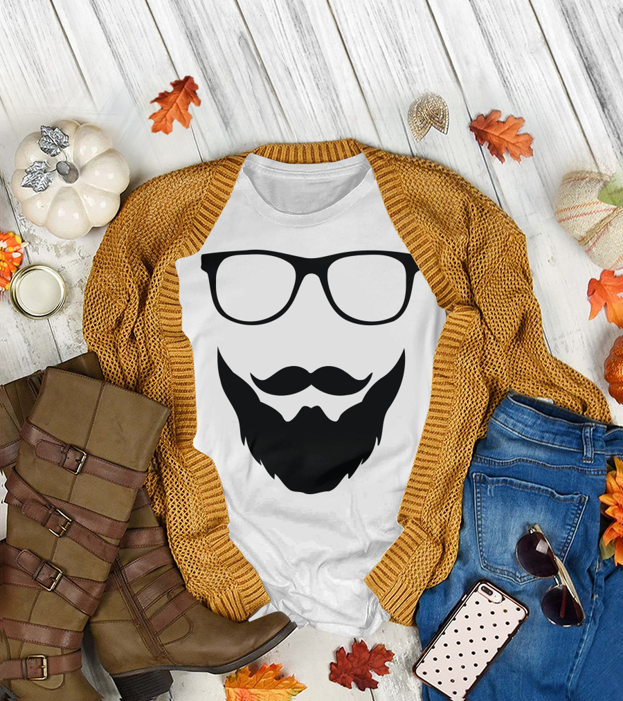 Beard And Glasses Moustache T-Shirt