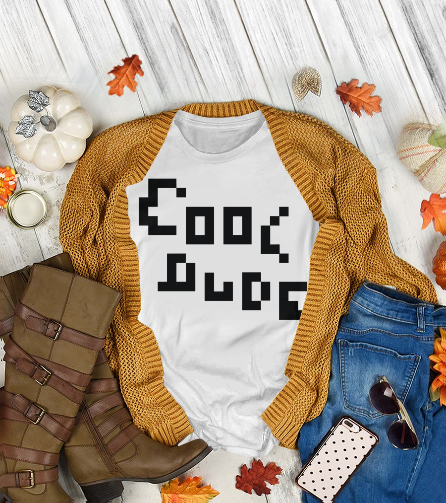 Cool Dude Pixel Style Text Retro Look T-Shirt
