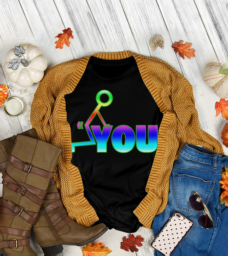 Stick Figure You Rainbow Gradient T-Shirt