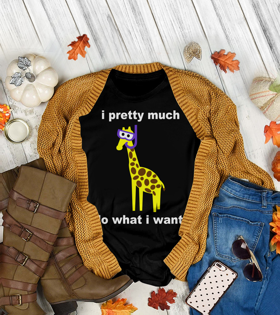 i Pretty Much Do What I Want Giraffe Scuba T-Shirt