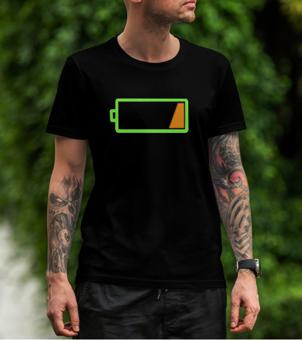 Low Battery Icon With Minimal Charge Indicator T-Shirt