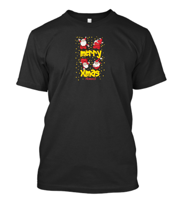 Merry Xmas Fiorucci Santa Claus Stars T-Shirt