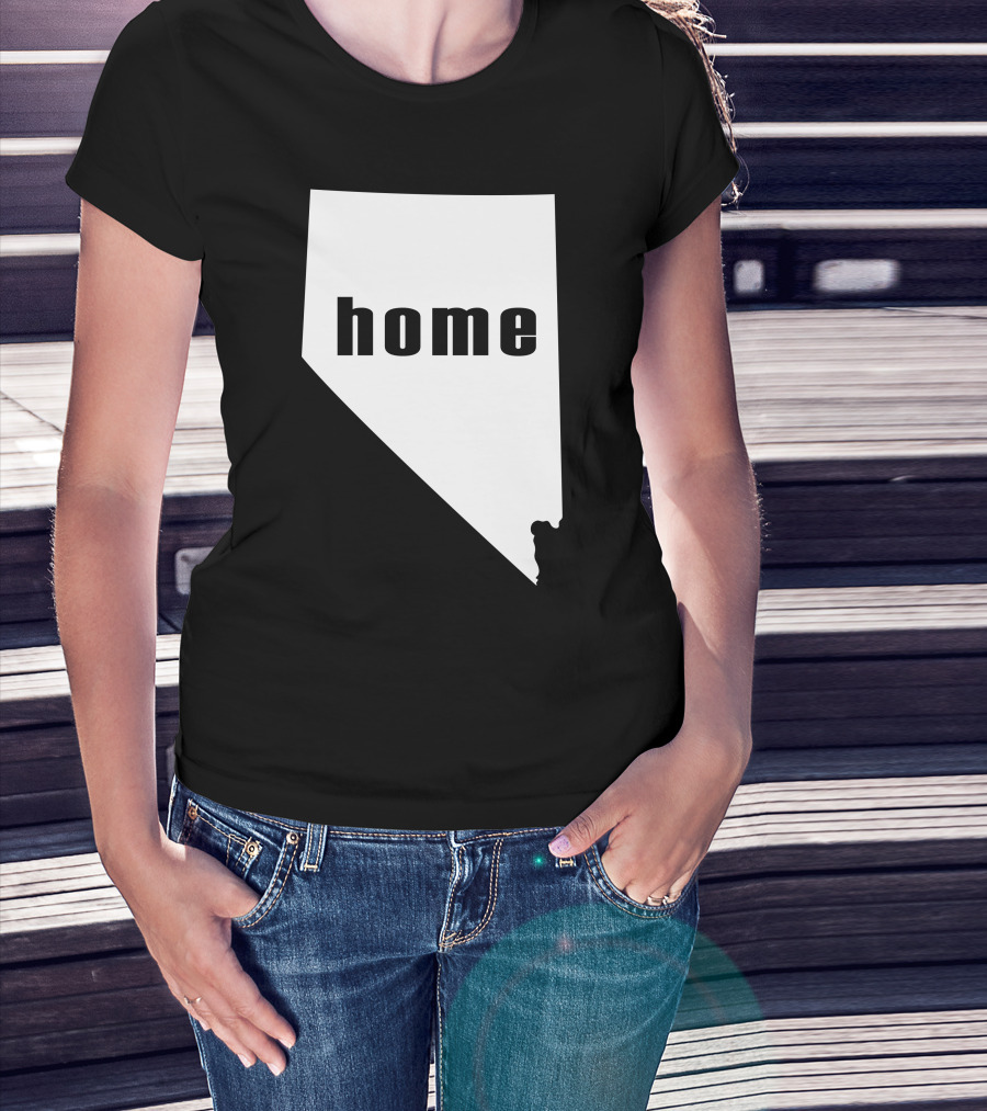 Nevada Home State Silhouette With Bear Image T-Shirt