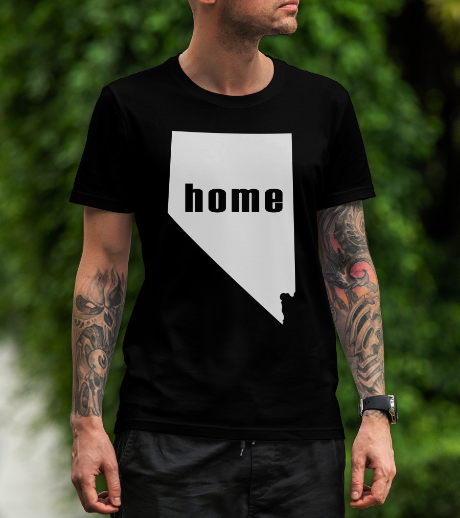 Nevada Home State Silhouette With Bear Image T-Shirt