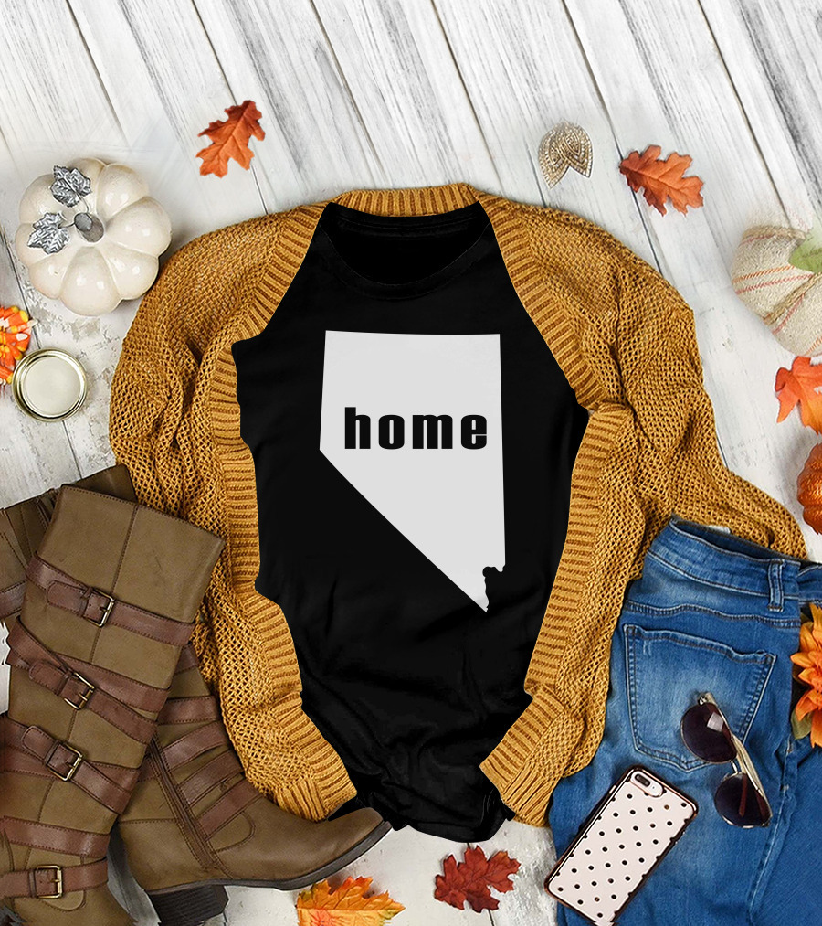 Nevada Home State Silhouette With Bear Image T-Shirt