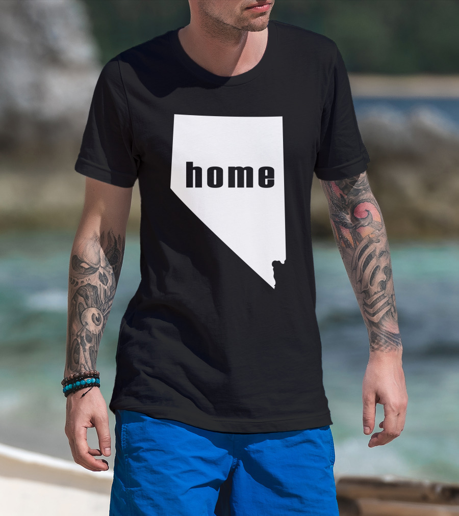 Nevada Home State Silhouette With Bear Image T-Shirt