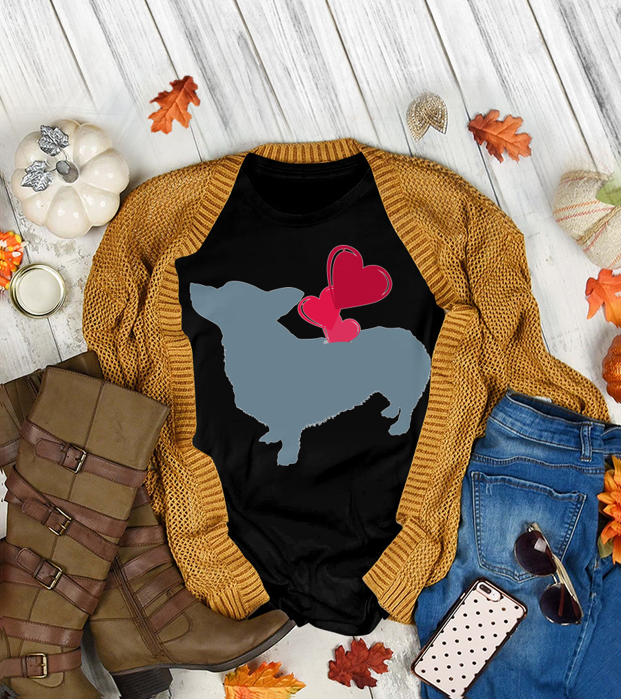 Pembroke Welsh Corgi Love Hearts T-Shirt
