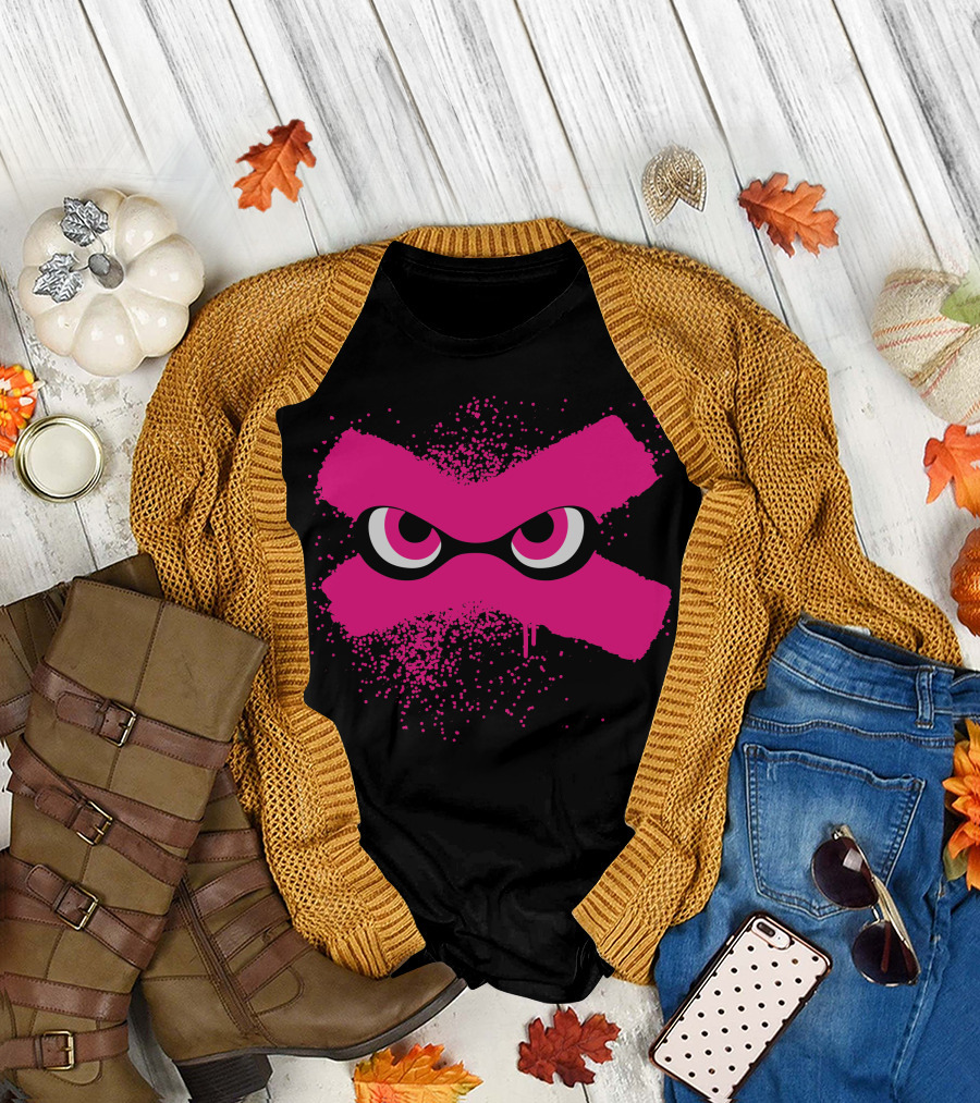 Splatoon Pink Inkling Eyes Splat T-Shirt