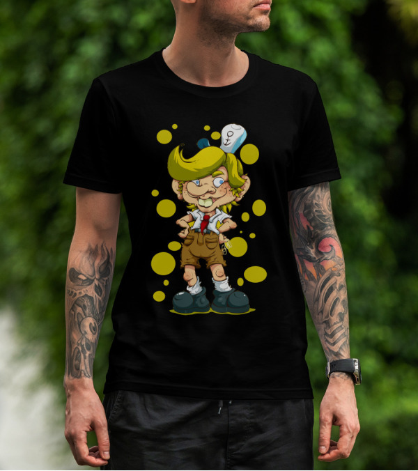 Spongebob Sailor Outfit Cartoon Character With Anchor Hat And Brown Shorts T-Shirt