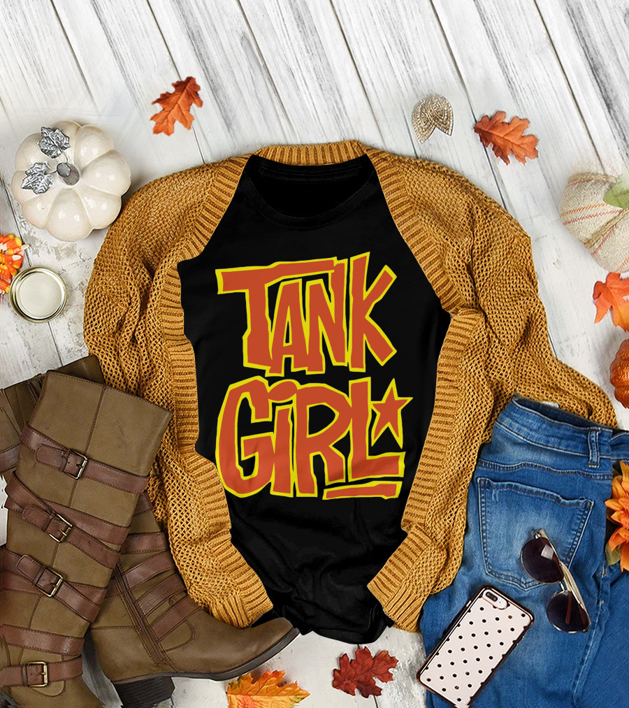 Tank Girl Comic Logo Text with Star T-Shirt