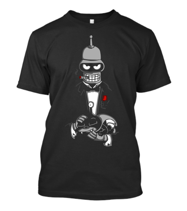 The Botfather Futurama Bender Smoking Cigar Iconic Tuxedo Scene T-Shirt