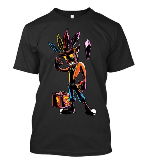 Crash Bandicoot Aku Aku Mask And Purple Crystal Adventure T-Shirt