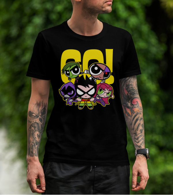 Powerpuff Titans Go Crossover With Cartoon Heroes T-Shirt