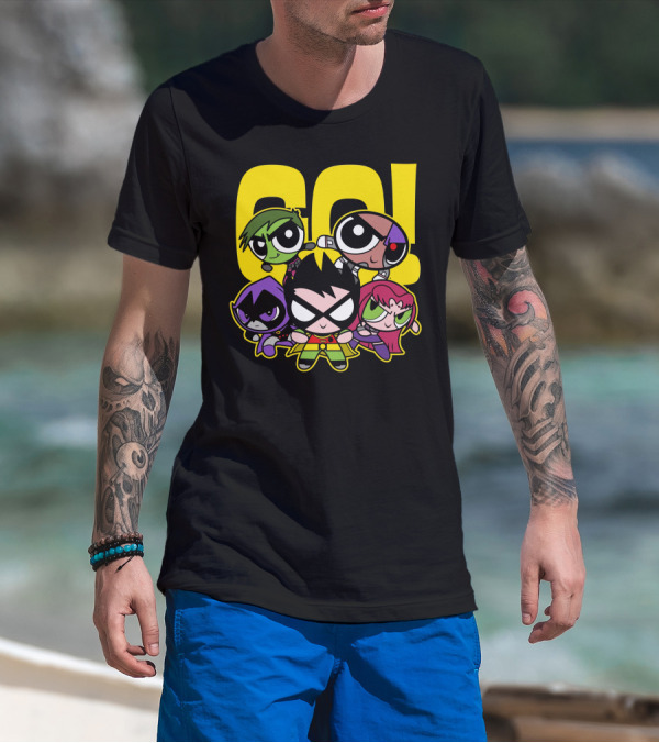Powerpuff Titans Go Crossover With Cartoon Heroes T-Shirt