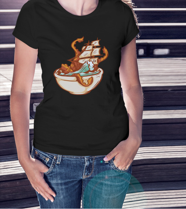 ThereS Something In My Soup Ship And Tentacles In Bowl T-Shirt
