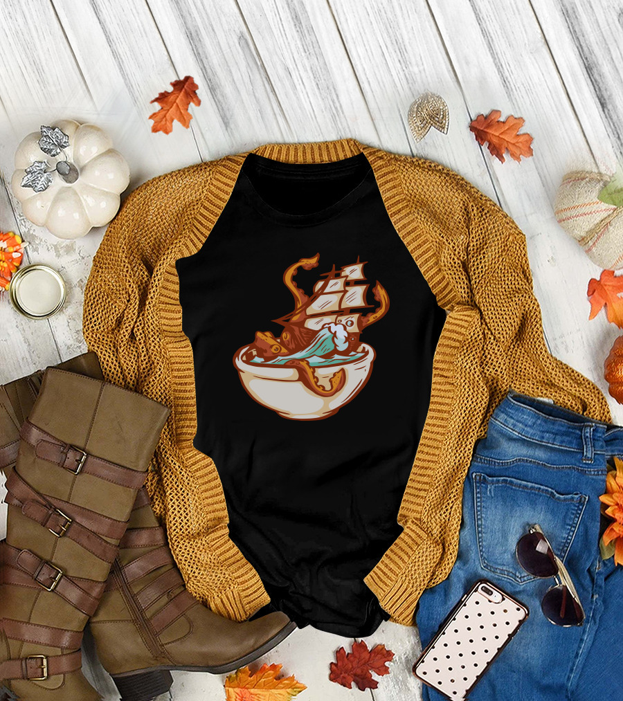 ThereS Something In My Soup Ship and Tentacles in Bowl T-Shirt
