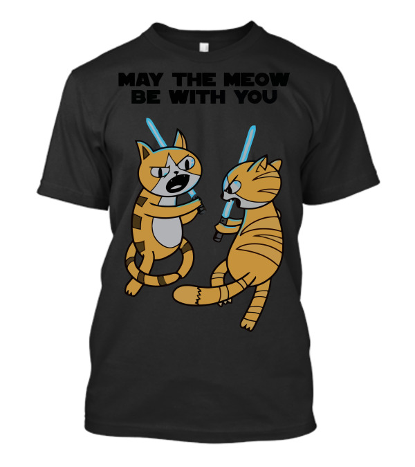May The Meow Be With You Cats Lightsabers Battle T-Shirt