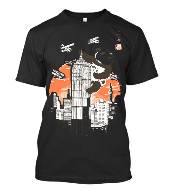 Meanwhile In Shanghai Giant Panda On Skyscraper With Airplanes T-Shirt