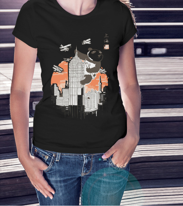 Meanwhile In Shanghai Giant Panda On Skyscraper With Airplanes T-Shirt