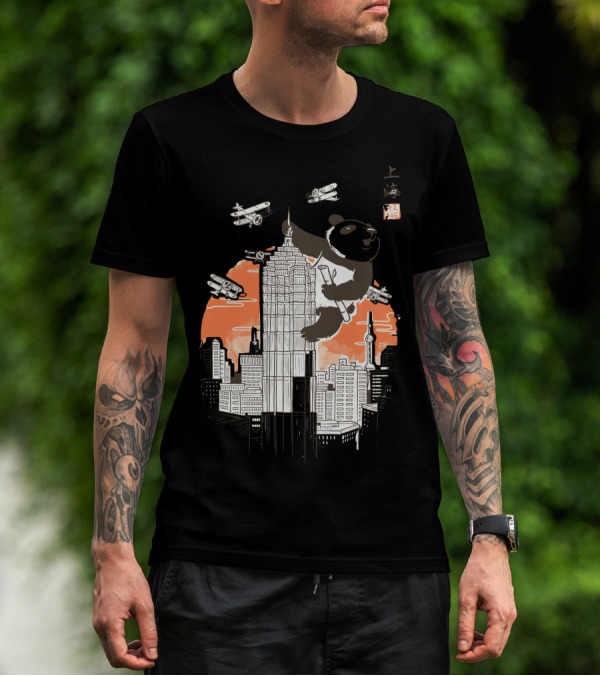 Meanwhile In Shanghai Giant Panda On Skyscraper With Airplanes T-Shirt