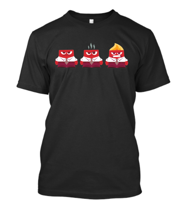 Must Control Anger Red Square Characters In Business Attire T-Shirt