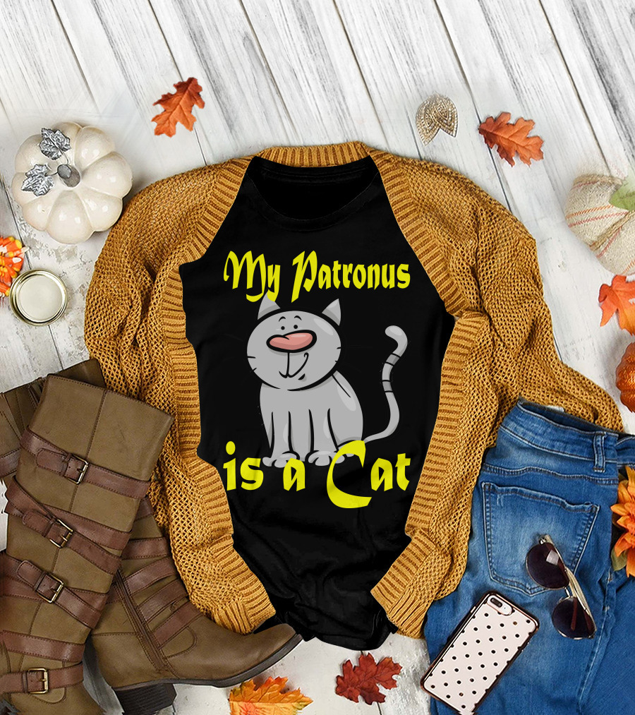 My Patronus Is A Cat Funny Cartoon T-Shirt