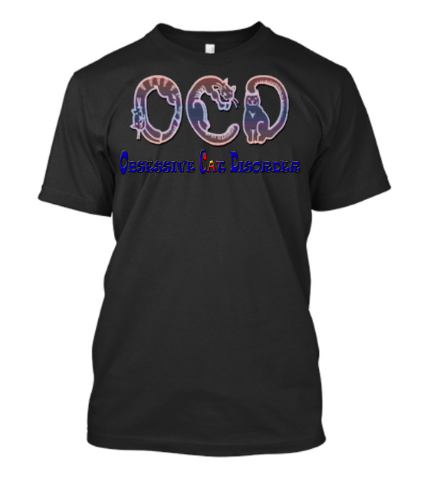 OCD Obsessive Cat Disorder Playful Feline Typography T-Shirt